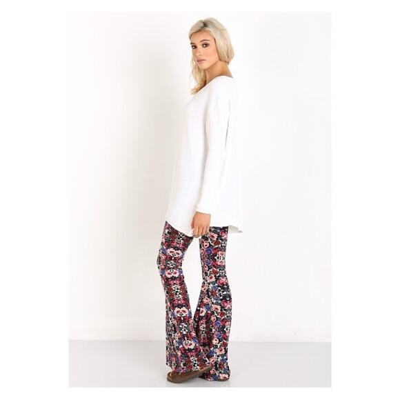Show Me Your MuMu Sleeping Beauty Floral Bam Bam Bell Pants Sz.L NWT - Picture 2 of 15